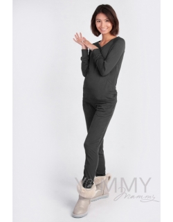 Костюм для кормящих и беременных из джемпера и брюк, графит