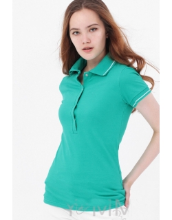 Футболка поло для кормящих и беременных, зелёная