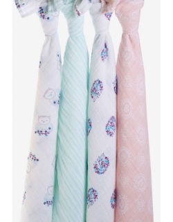 Муслиновые пеленки для новорожденных Aden&Anais большие, набор 4, Thistle