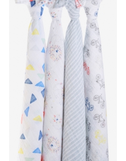 Муслиновые пеленки для новорожденных Aden&Anais большие, набор 4, Leader of the Pack