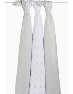 Муслиновые пеленки для новорожденных Aden&Anais мерцающие большие, набор 3, Metallic Charm