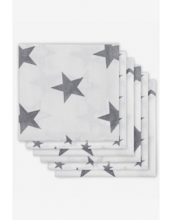 Муслиновые пеленки для новорожденных Jollein средние, Little Star Grey