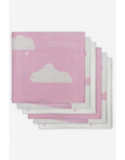 Муслиновые пеленки для новорожденных Jollein средние, Clouds Pink