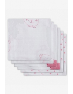 Муслиновые пеленки для новорожденных Jollein средние, Funny Bear Pink