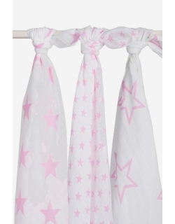 Муслиновые пеленки для новорожденных Jollein большие, Little Star Pink