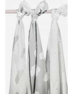 Муслиновые пеленки для новорожденных Jollein большие, Clouds Grey