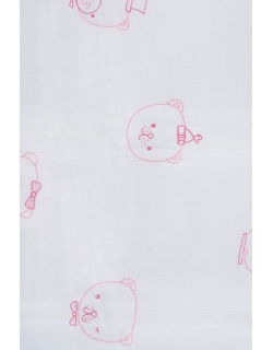 Муслиновые пеленки для новорожденных Jollein большие, Funny Bear Pink