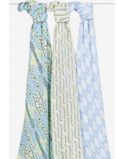 Бамбуковые пеленки для новорожденных Aden&Anais большие, набор 3, Wild One