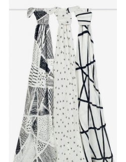 Бамбуковые пеленки для новорожденных Aden&Anais большие, набор 3, Midnight