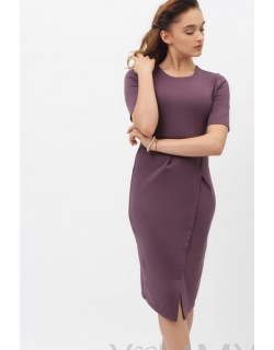 Платье для беременных и кормящих с юбкой "тюльпан", слива