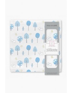 Муслиновая пеленка для новорожденных Swaddle Designs большая, Blue Forest