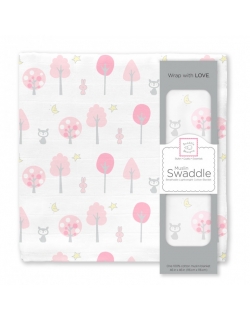 Муслиновая пеленка для новорожденных Swaddle Designs большая, Pink Thicket