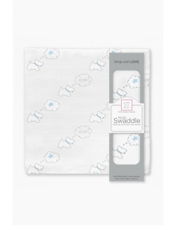 Муслиновая пеленка для новорожденных Swaddle Designs, Pstl Blue Doggie Star