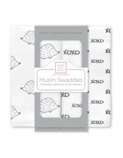 Муслиновые пеленки для новорожденных Swaddle Designs большие, Hedgehog XOXO