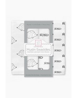 Муслиновые пеленки для новорожденных Swaddle Designs большие, Hedgehog XOXO