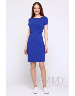 Платье для беременных и кормящих из вискозы, ультрамарин