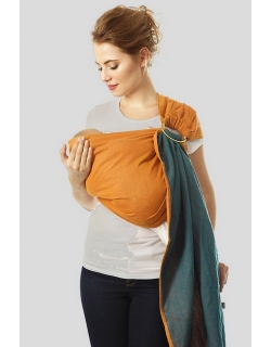 Слинг с кольцами Mums Era "Casual", деним/оранжевый