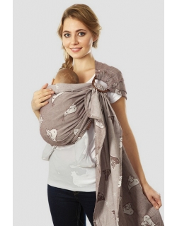 Слинг с кольцами Mums Era "Птички", арабика