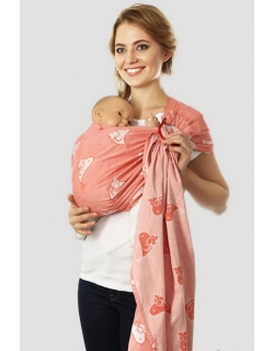 Слинг с кольцами Mums Era "Птички", кармин