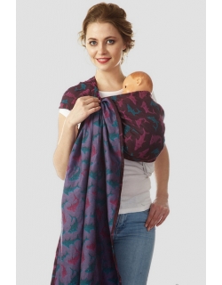 Слинг с кольцами Mums Era "Акулы", маджента/капри