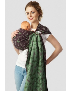 Слинг с кольцами Mums Era "Акулы", жемчуг/лайм