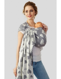 Слинг с кольцами Mums Era "Сердца", антрацит