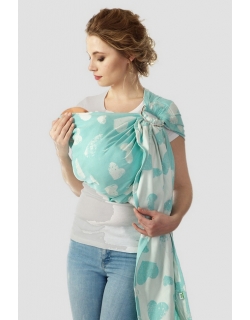 Слинг с кольцами Mums Era "Сердца", ментол