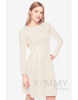 Платье со склПлатье для беременных и кормящих со складками, экрюадками экрю для беременных
