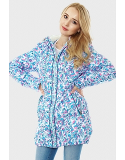 Слингокуртка демисезонная Chelsea 3в1, розово-голубые цветы