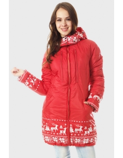 Зимняя слингокуртка Ingrid 3в1, олени коралл