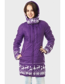 Зимняя слингокуртка Ingrid 3в1, олени фиолет
