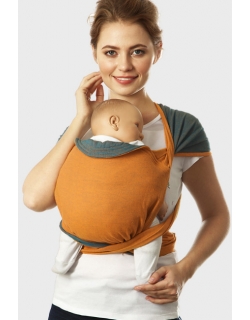 Май-слинг Mums Era "Casual", деним/оранжевый