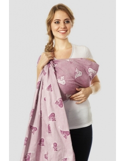 Слинг с кольцами Mums Era "Птички", цикламен