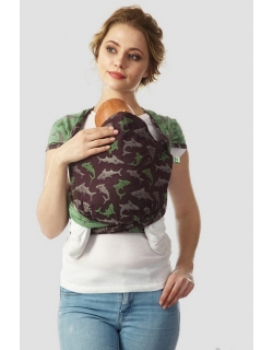 Май-слинг Mums Era "Акулы", жемчуг/лайм