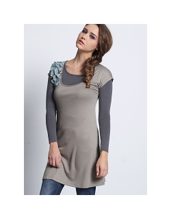 Туника Mothers en Vogue "Petale", цвет серый с голубыми цветами