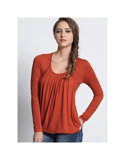 Топ для кормления Mothers en Vogue "Slouchy Pleated LS", цвет "паприка"
