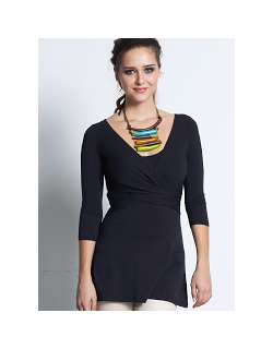 Топ для кормления Mothers en Vogue "Wrap Top", рукав 3/4, цвет черный