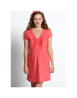 Платье Mothers en Vogue "Ruffle Linen", цвет коралловый