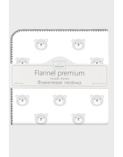 Фланелевая пеленка для новорожденных Adam Stork большая, принт Gray Bears