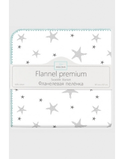 Фланелевая пеленка для новорожденных Adam Stork большая, принт Turquoise Stars