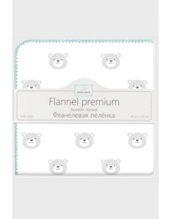 Фланелевая пеленка для новорожденных Adam Stork большая, принт Turquoise Bears