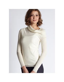 Свитер для кормящих Asymmetric Cowlneck шерстяной, магнолия