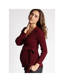 Кардиган для кормящих Beck's Ribbed-Knit, бордо