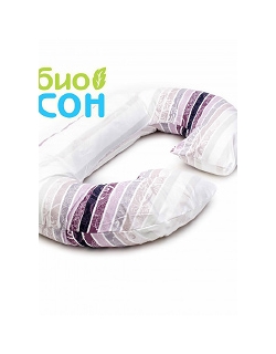 Подушка для беременных  БиоСон "Рогалик", цвет Сиреневые полоски