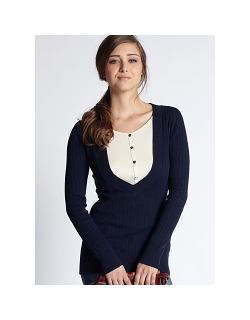 Джемпер для кормящих Bissy Ribbed, синий