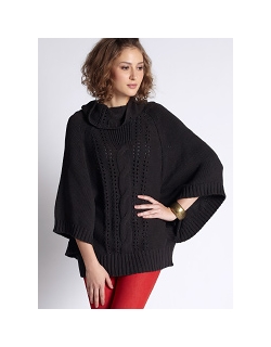 Свитер для кормящих Cable-Knit Poncho, темно-серый