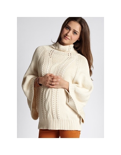 Свитер для кормящих Cable-Knit Poncho, магнолия