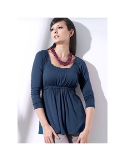 Топ для кормления Mothers en Vogue "Olena Babydoll", цвет серо-синий