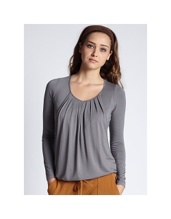 Топ для кормления Mothers en Vogue "Slouchy Pleated LS", цвет оливково-серый