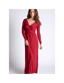 Платье Mothers en Vogue Wrap Dress Maxi, малиновый
